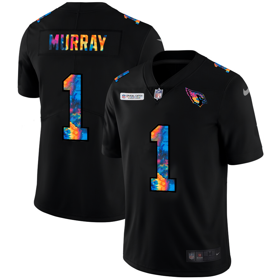 NFL Arizona Cardinals #1 Kyler Murray Men Nike MultiColor Black 2020 Crucial Catch Vapor Untouchable Limited Jersey